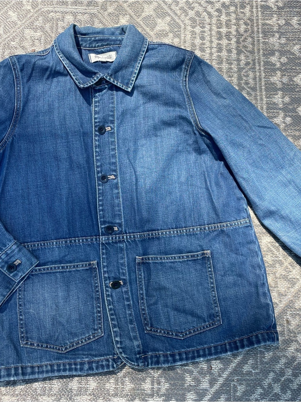 Madewell Blue Denim Jacket with Label Detail Women’s Medium